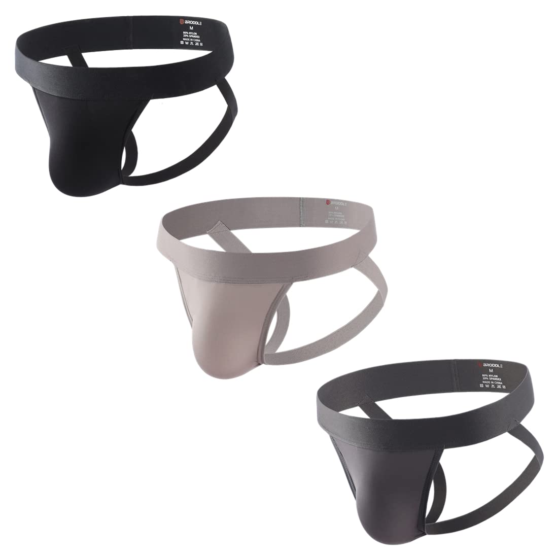 BRODDLE Men's Jockstrap - Stretchy Nylon Pouch Athletic Support Underwear for Workout & Sports | Comfortable Performance Underwear for Running, Gym, Cycling & Active Lifestyle