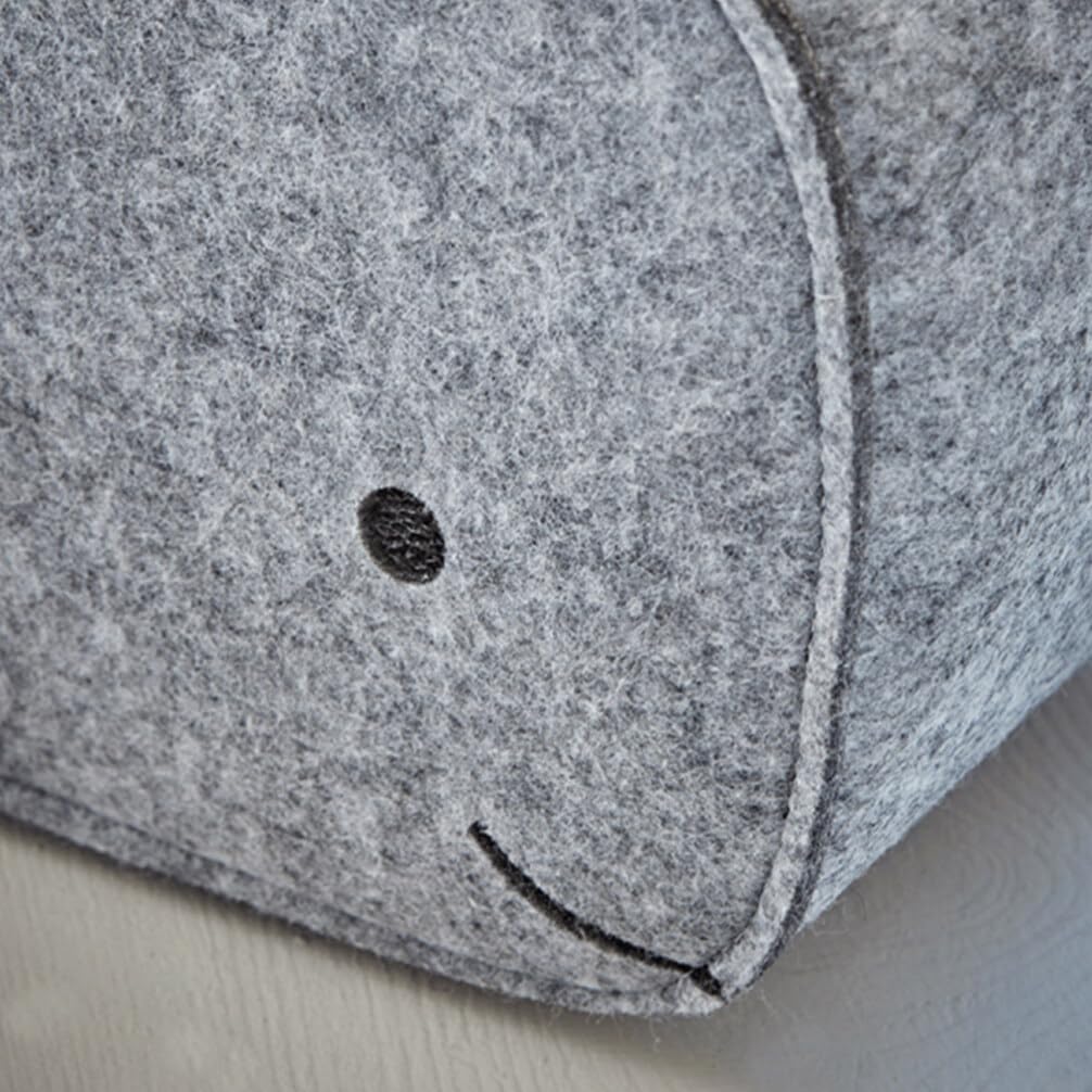 Whale Shape Felt Storage Basket - Nursery & Laundry Organizer for Home