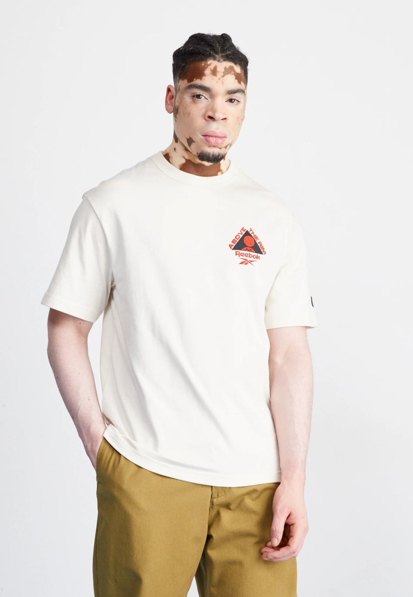 Reebok Men's ATR Hoopwear Cream Tee - Comfortable Basketball T-Shirt for Training & Casual Wear