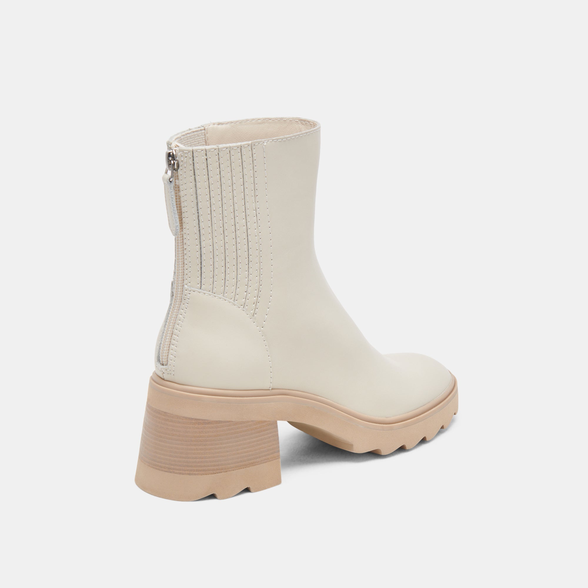 MARTEY H2O Wide Calf Waterproof Rain Boots for Women - Ivory Leather Mid-Calf Rubber Booties for Walking, Gardening & Outdoor Activities