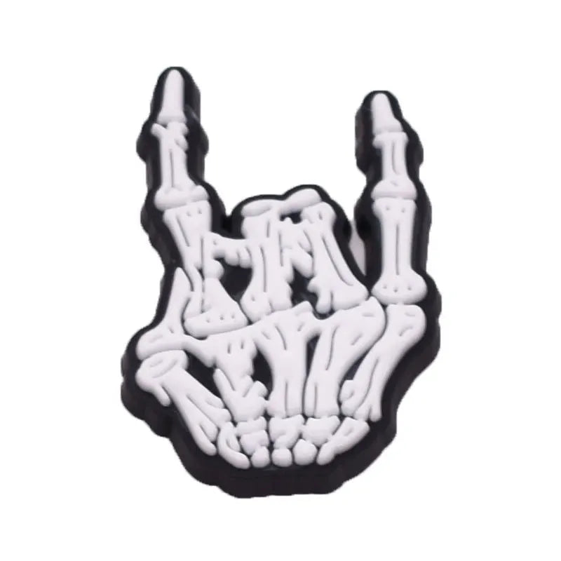 Skull Shoe Charms for Crocs - Punk Badge Pins for Unisex Sandals & Jeans Decoration - Christmas Gifts & Wholesale Shoe Accessories - Perfect for Gothic Fashion & DIY Outfit Customization