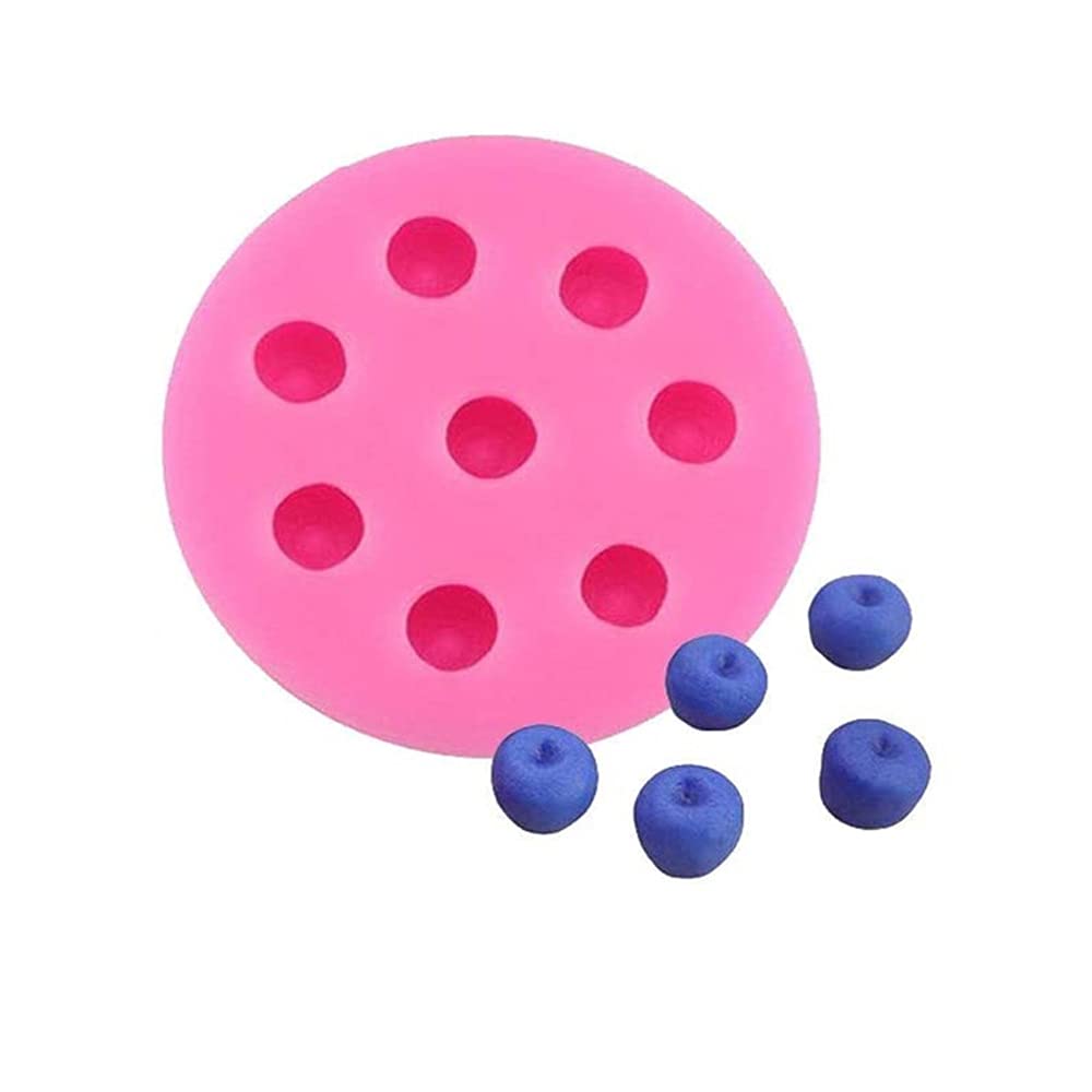 PULADE 3D Fruit Shaped Silicone Jelly Molds Set - Strawberry, Raspberry, Blueberry, Orange Mini Fondant Molds for Baking, Cake Decorating, Candy Making - Perfect for Birthday Parties, Wedding Cakes & DIY Desserts (Blueberry)