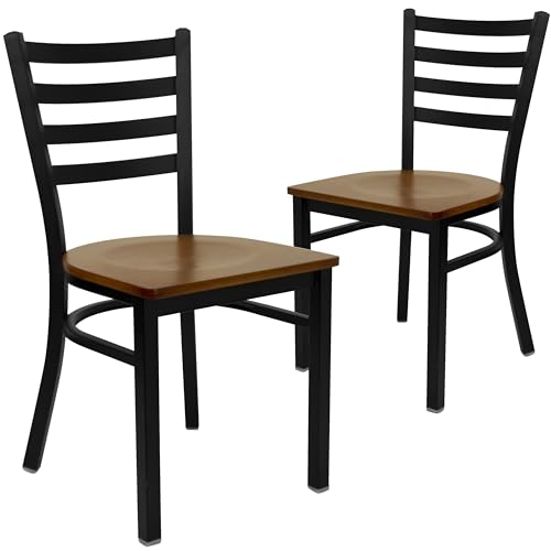 Cherry Wood Seat/Black Metal Frame