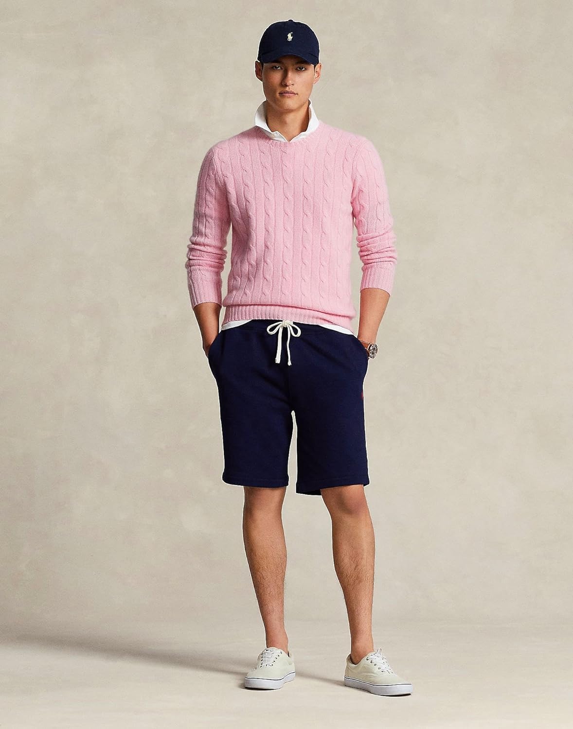 POLO RALPH LAUREN Men's Fleece Drawstring Shorts - Cotton Polyester Blend Casual Lounge Shorts (Medium, Navy) | Perfect for Summer, Beach, Gym & Home Relaxation