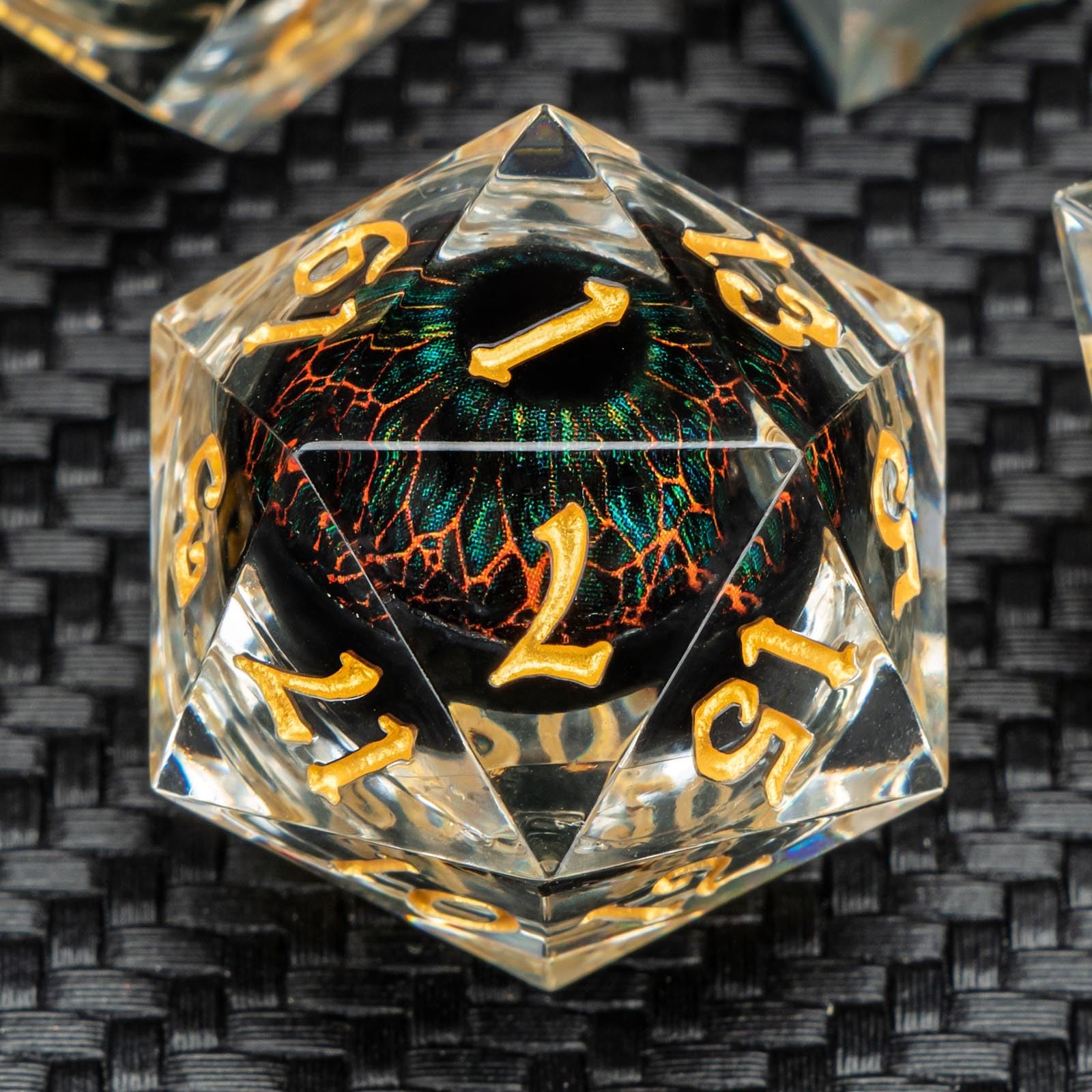 KERWELLSI Liquid Core Resin D&D Dice Set - Sharp Edge Beholder Eye Polyhedral RPG Dice (D20, D12, D10, D8, D6, D4) with Gift Box - Perfect for Dungeons & Dragons, Tabletop Gaming & Fantasy Roleplaying