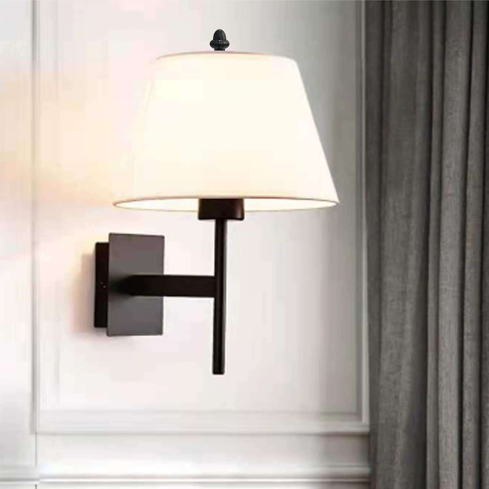 Heavy Duty 8 Inch Black Lamp Shade Harp Holder - 2 Pack Detachable Brackets with 3/8 Standard Saddle & Finials for Table & Floor Lamps - Perfect for Living Room, Bedroom, and Office Lighting Decor