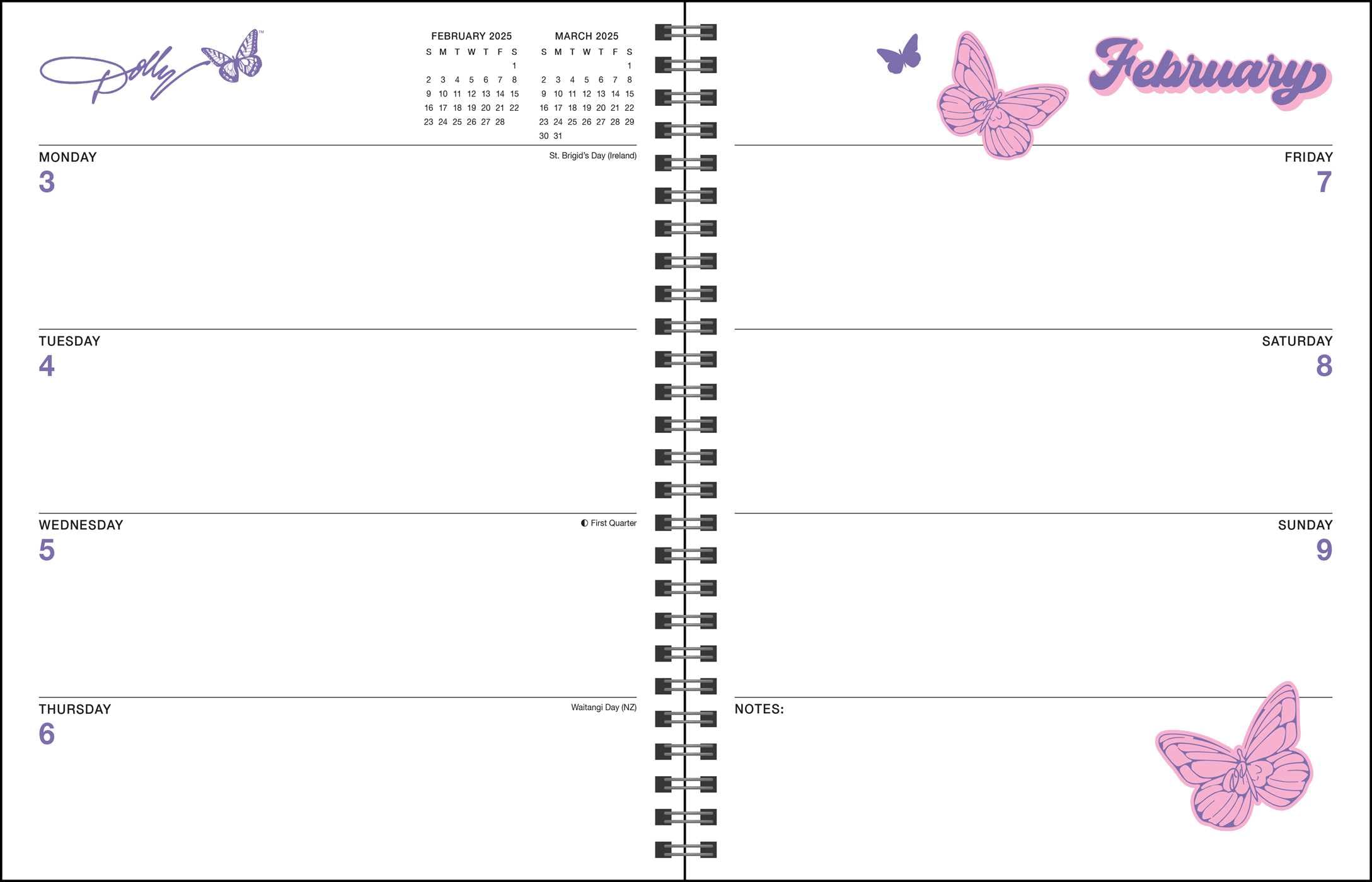 Dollyisms 2025 Softcover Monthly & Weekly Planner Calendar - Perfect for Organizing Schedules, Tracking Goals, and Daily Planning at Home, School, or Office