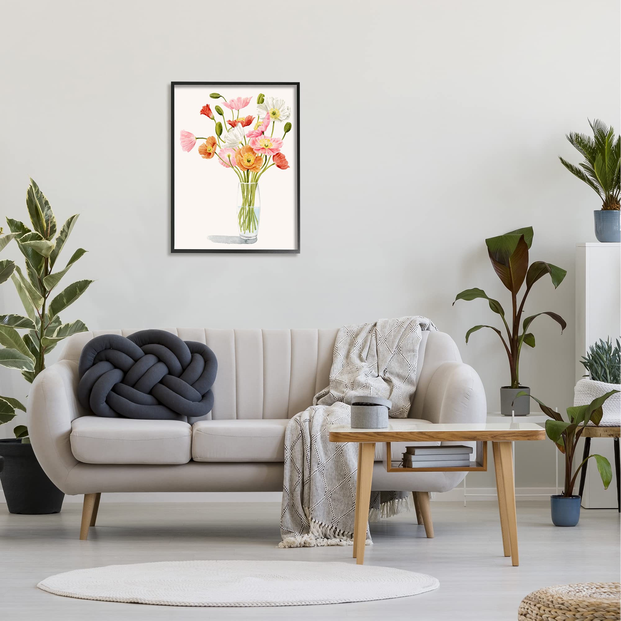 Stupell Industries Vivid Poppies Glass Floral Bouquet Arrangement - Grace Popp Design | Elegant Home Decor, Wedding Centerpiece & Gift Idea