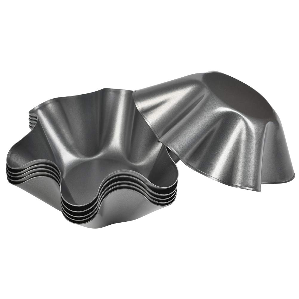 6 Pack Non-Stick Taco Salad Shell Mold - 6 Inch Carbon Steel Tortilla Bowl Maker for Perfect Taco Shells | Extra Thick Steel Taco Shell Maker for Home Kitchen | Ideal for Taco Nights, Party Snacks & Mexican Cuisine