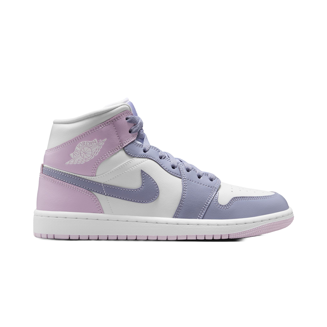 Women's Air Jordan 1 Mid Sneakers - Indigo Haze/Doll White Colorway - Comfortable Basketball Shoes for Casual Wear & Street Fashion
