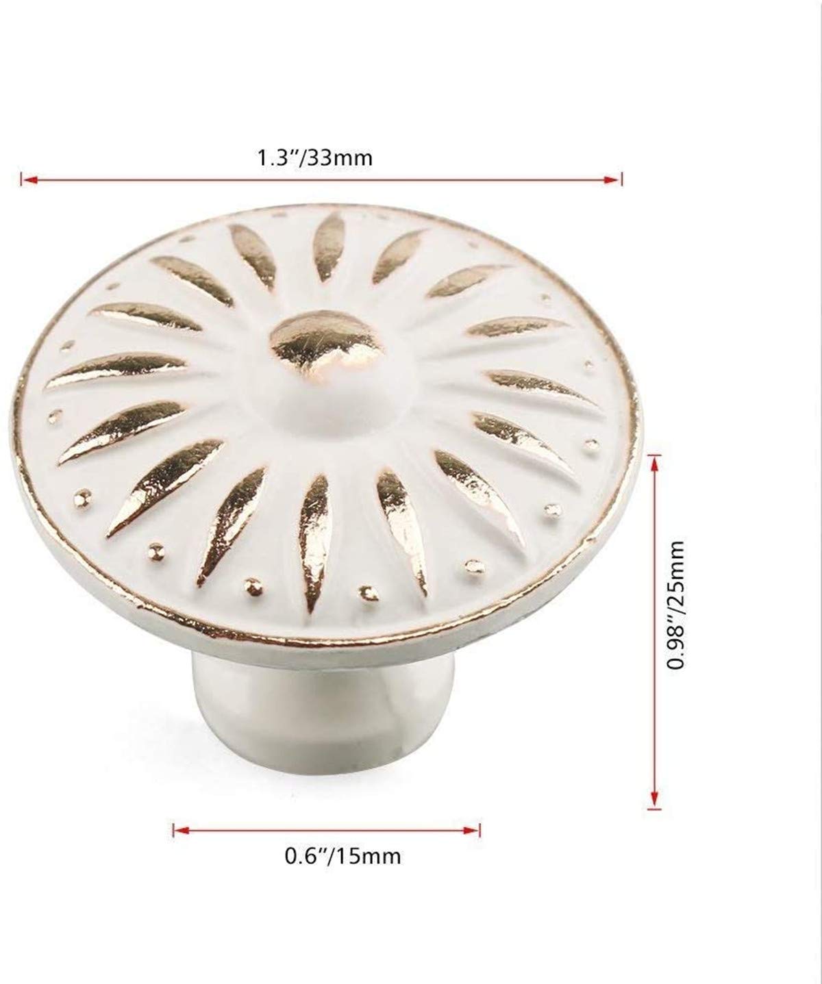 33mm Cabinet Knobs - 10Pcs Ivory White Dresser Drawer Pulls for Wardrobe, Cupboard & Office Furniture - Durable Home Decor Hardware for Kitchen Cabinets, Bedroom Dressers & Bathroom Vanities
