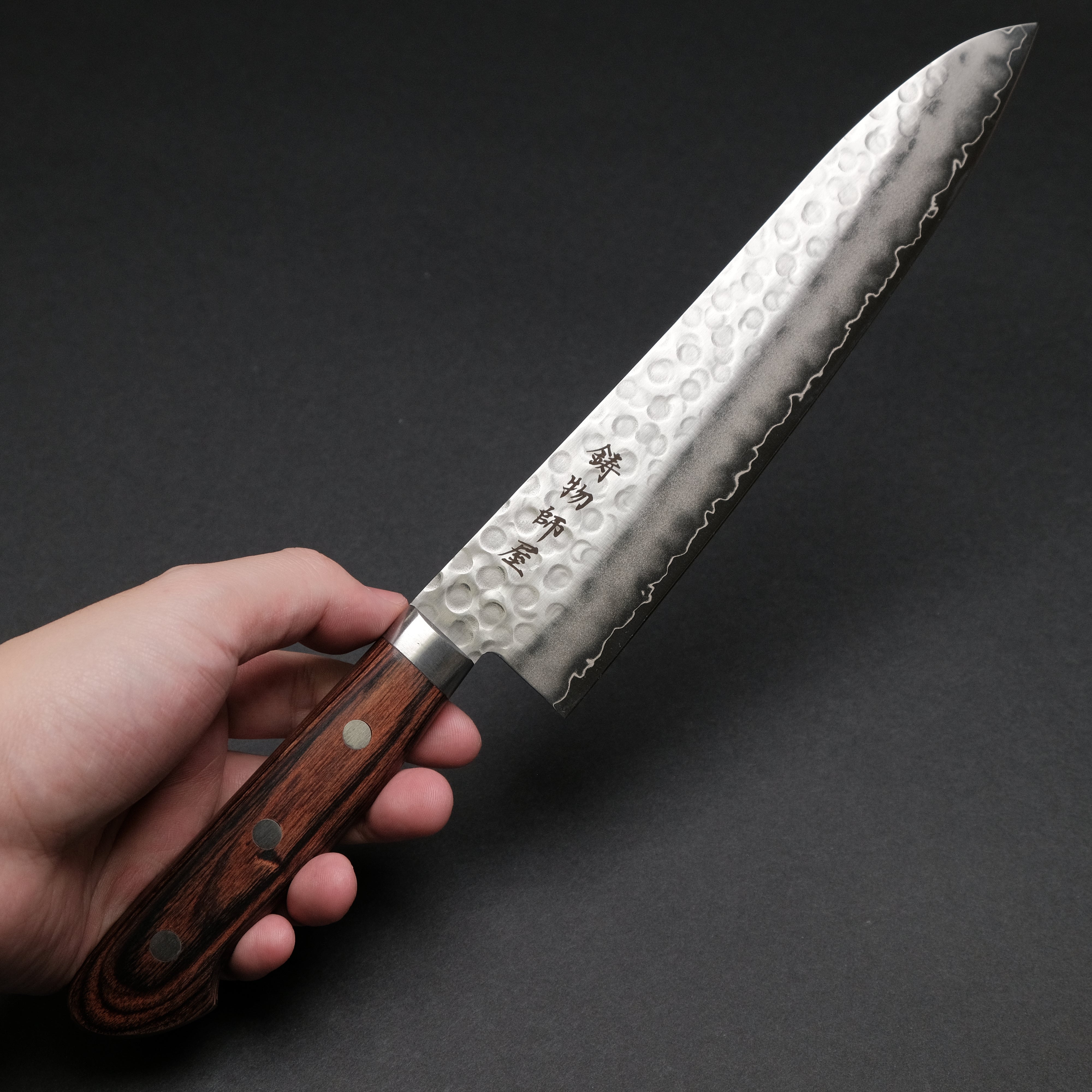 Premium Hitohira Imojiya HG Tsuchime Japanese Knife Set - 135mm Petty & 210mm Gyuto Chef Knives - High Carbon Steel Blade for Sushi, Meat Cutting & Professional Kitchen Use