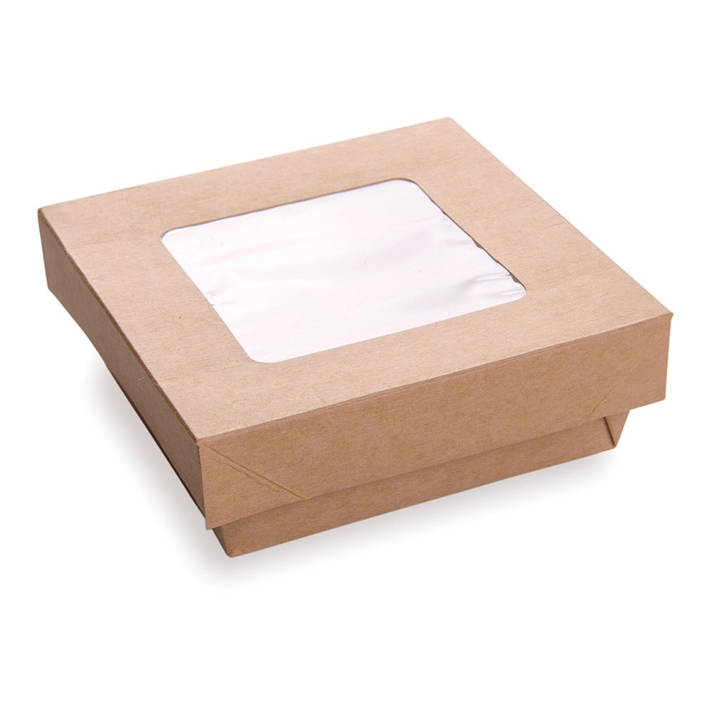 Sturdy 34oz Kraft Dessert Boxes with Window - Baking & Gifting for Cafes