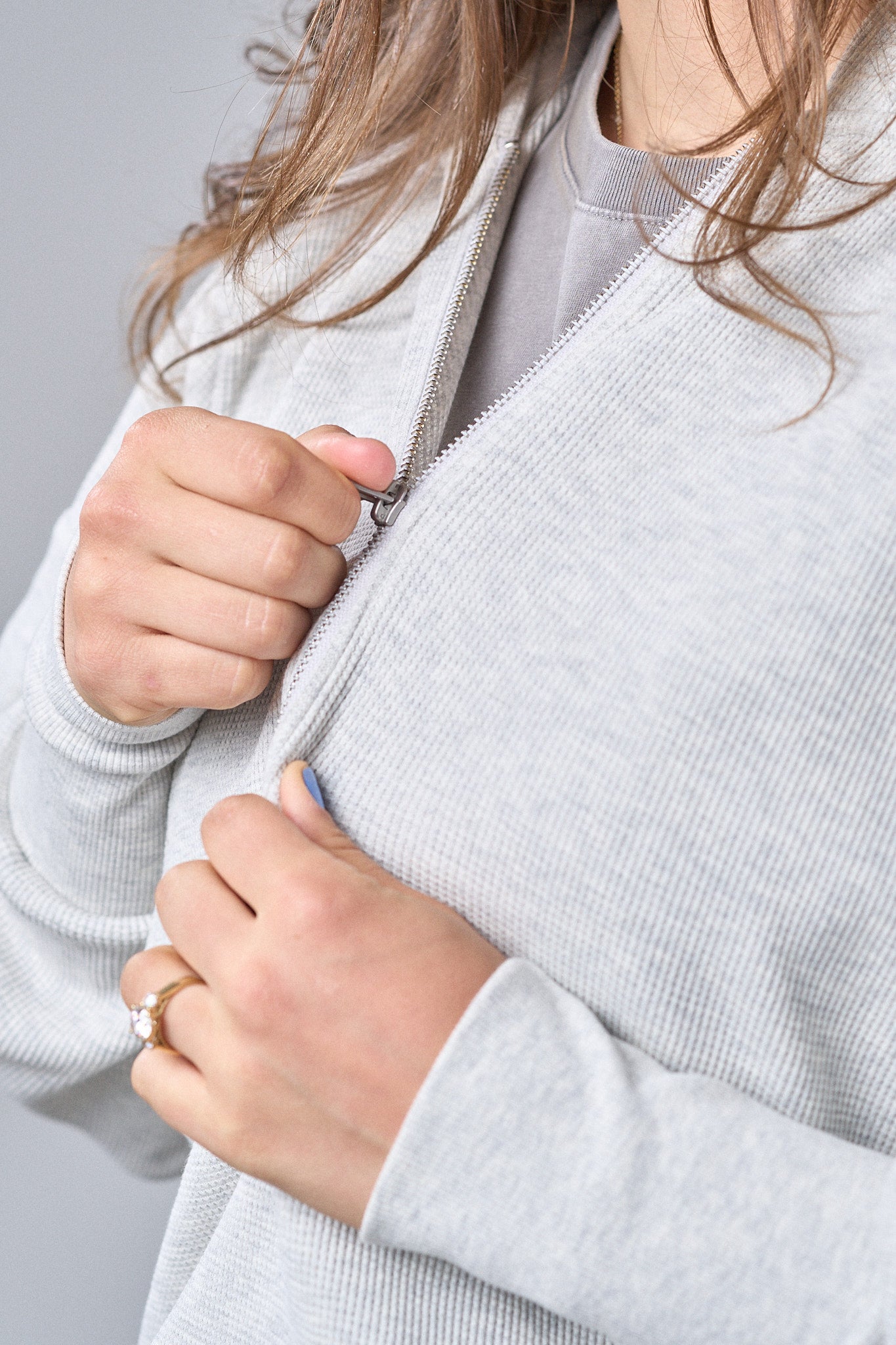 **Soft & Cozy Adult Waffle Hoodie - Light Heather Grey | Perfect for Lounge Wear, Casual Outfits & Cool Weather**