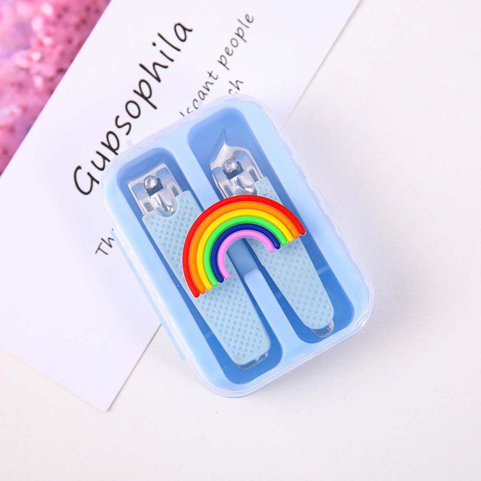 Colorful Kids Nail Clippers Set - 2 Pack Sharp Stainless Steel Nail Trimmer for Toe & Fingernails - Pedicure & Manicure Tools for Baby, Children & Adults - Perfect for Home, Travel & Salon Use