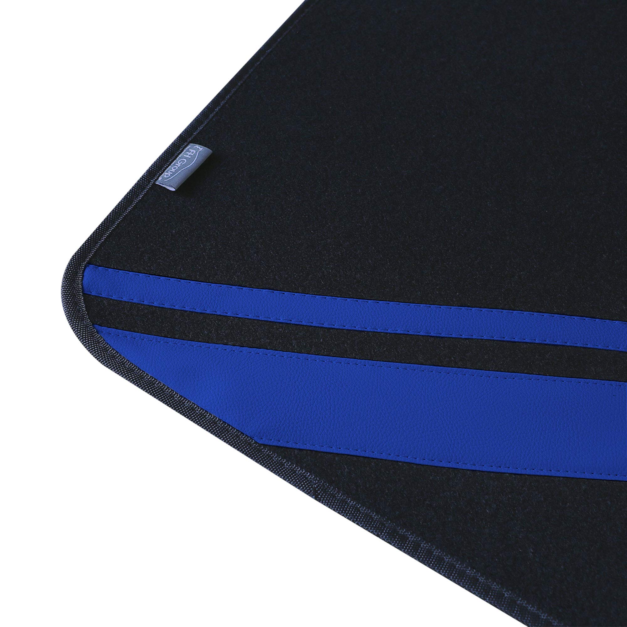 FH Group Universal Automotive Floor Mats - All-Purpose Faux Leather & Carpet Blue Combo Seat Protector for Cars, SUVs & Trucks | Non-Slip Design, Easy to Clean | Perfect for Daily Commute, Road Trips & Off-Road Adventures