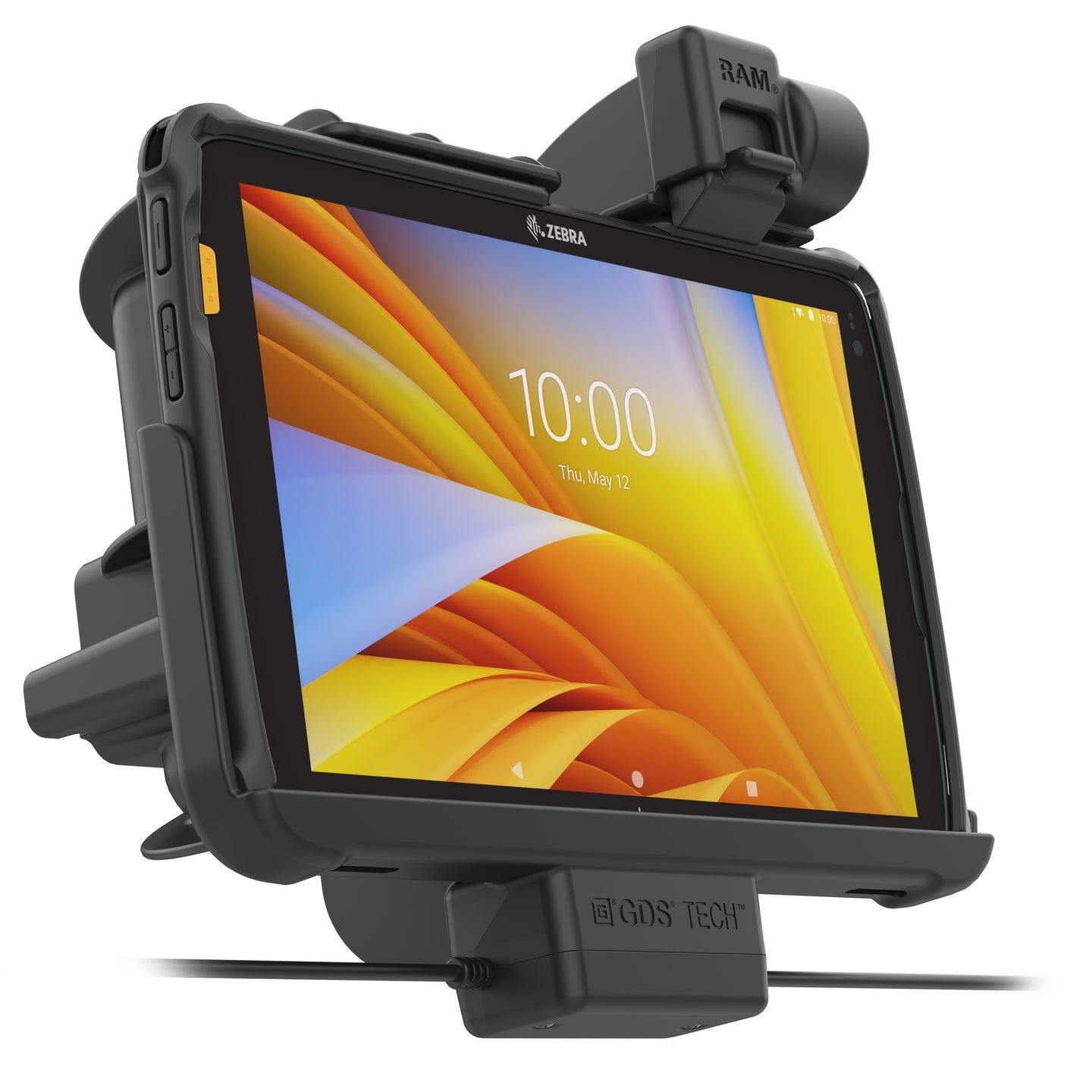 RAM® Tough Dock™ Power + Dual USB Charging Station for Zebra ET4x 10 Tablet - Secure Locking Mount (RAM HOL ZE21PD2KLU) - Ideal for Warehouse, Retail & Industrial Tablet Use