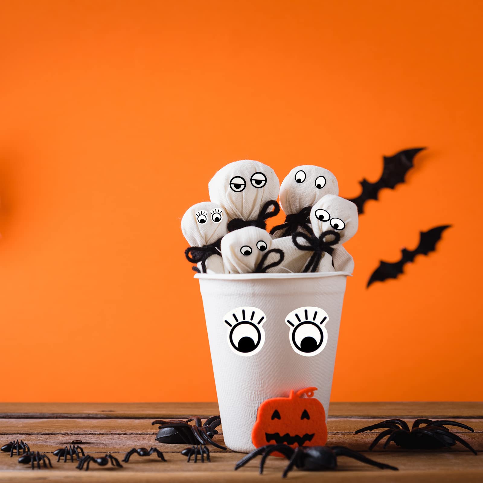 BLMHTWO 2000-Piece Self-Adhesive Googly Eyes - Large Black & White Wiggle Eye Stickers for DIY Crafts, Scrapbooking, Notebook Decor & Party Favors - Perfect for Halloween Costumes, School Projects & Creative Gift Wrapping