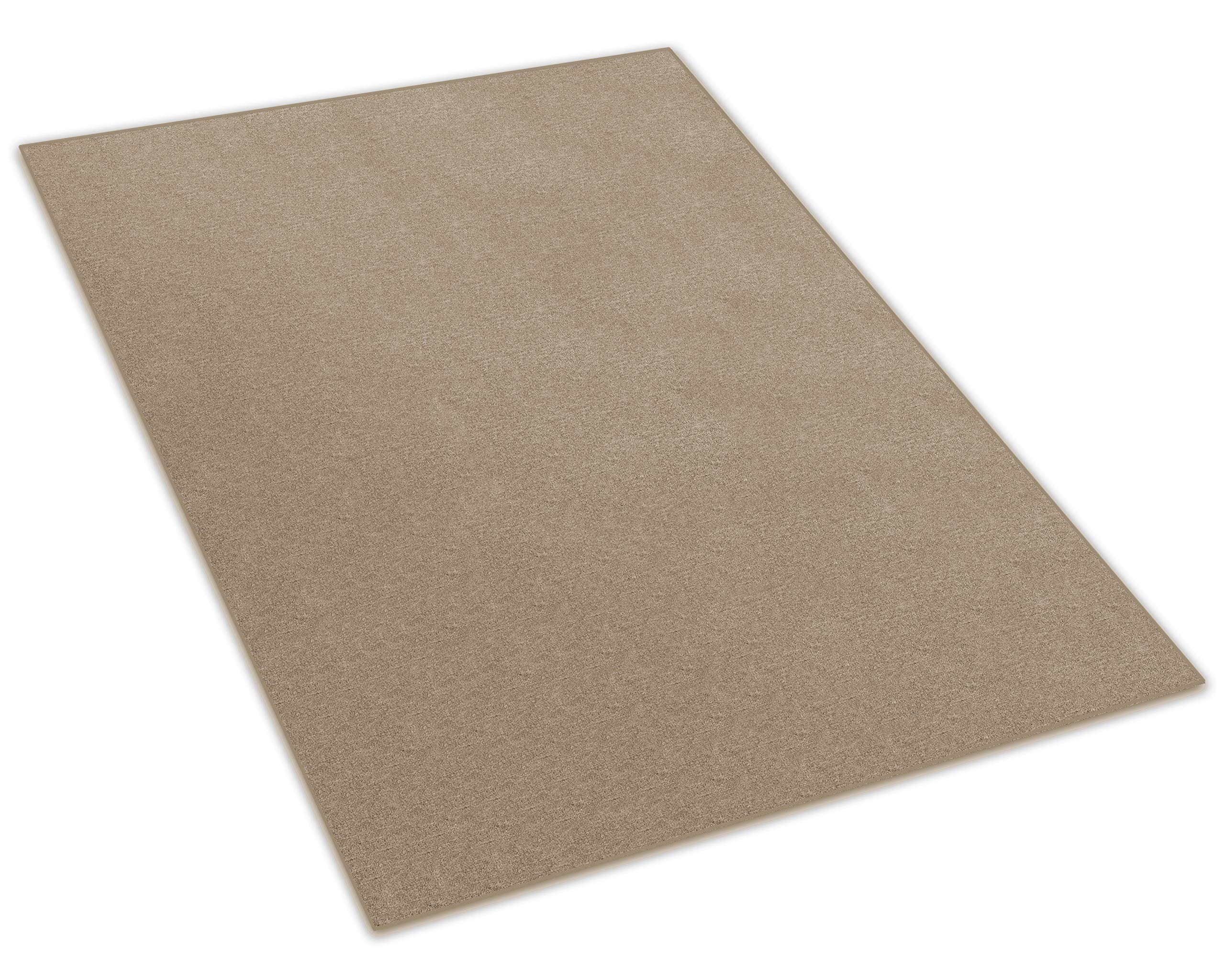 Premium Bound Edge Indoor/Outdoor Area Rug - 7' x 12' Toast Color Non-Slip Carpet Runner for Living Room, Patio & High Traffic Areas