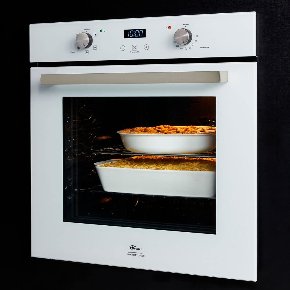 FISCHER Built-in Electric Oven 82L with Air Fryer Function - Infinity Touch White 220V for Modern Kitchens | Perfect for Baking, Roasting & Healthy Air Frying