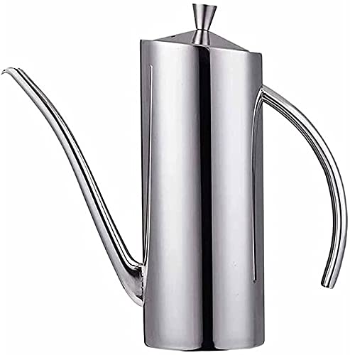 Premium 304 Stainless Steel Oil Dispenser Bottle - 700ml Drip-Free Olive Oil Pouring Pot, Large Kitchen Oil Storage Container for Cooking, Baking & Salad Dressing (Silver) - Perfect for Home Chefs & Restaurants