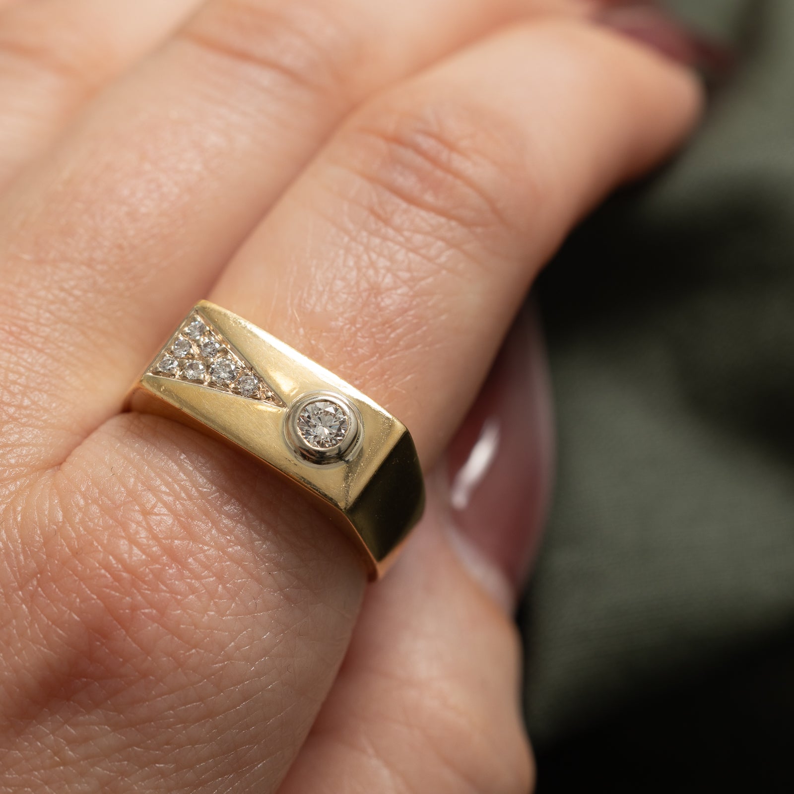 0.28ctw Diamond Geometric Wedding Band Ring - Size 10.25 | Elegant Stackable Ring for Women | Perfect for Anniversaries, Engagements & Everyday Wear