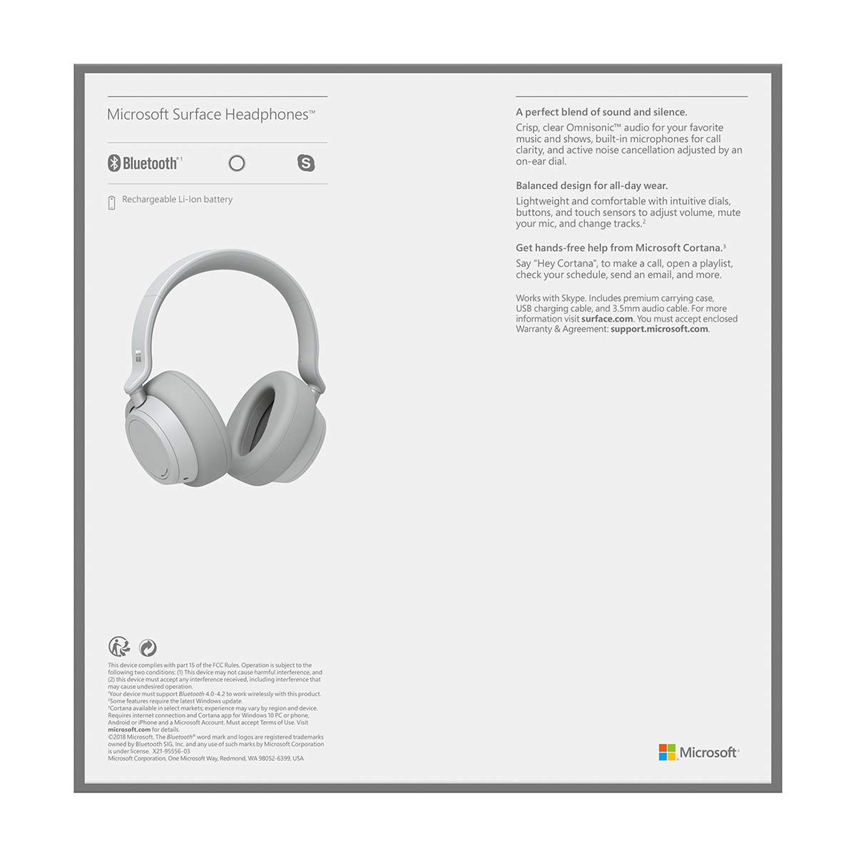 Refurbished Microsoft Surface Headphones 2 - Wireless Noise Cancelling Bluetooth Headset for Work, Travel & Gaming | Certified Renewed with Warranty