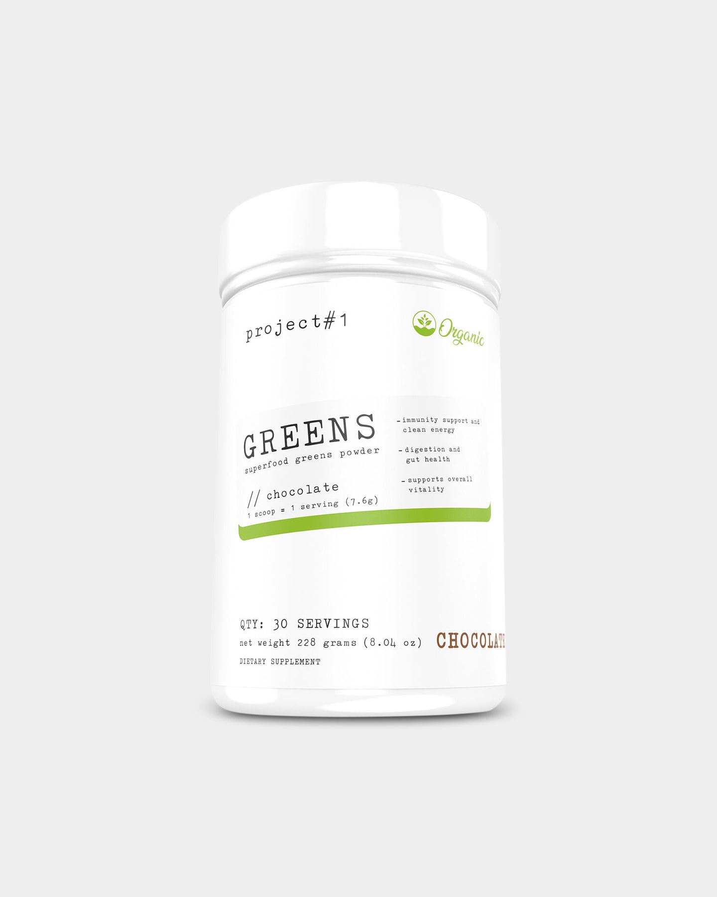 Project#1 Nutrition Greens - Superfood Powder for Detox & Energy Boost | Vegan, Gluten-Free | Perfect for Smoothies, Juices & Daily Wellness
