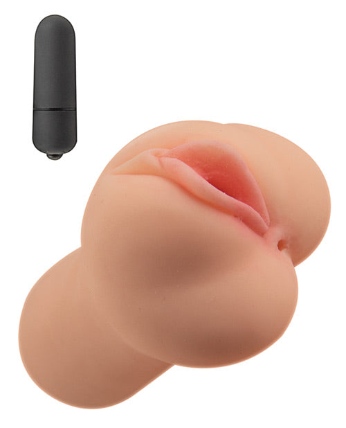 Realistic Vibrating Pussy and Ass Masturbator - Dual Hole Male Sex Toy for Intense Pleasure - Perfect for Solo Play & Couples Foreplay - Vanilla Scented