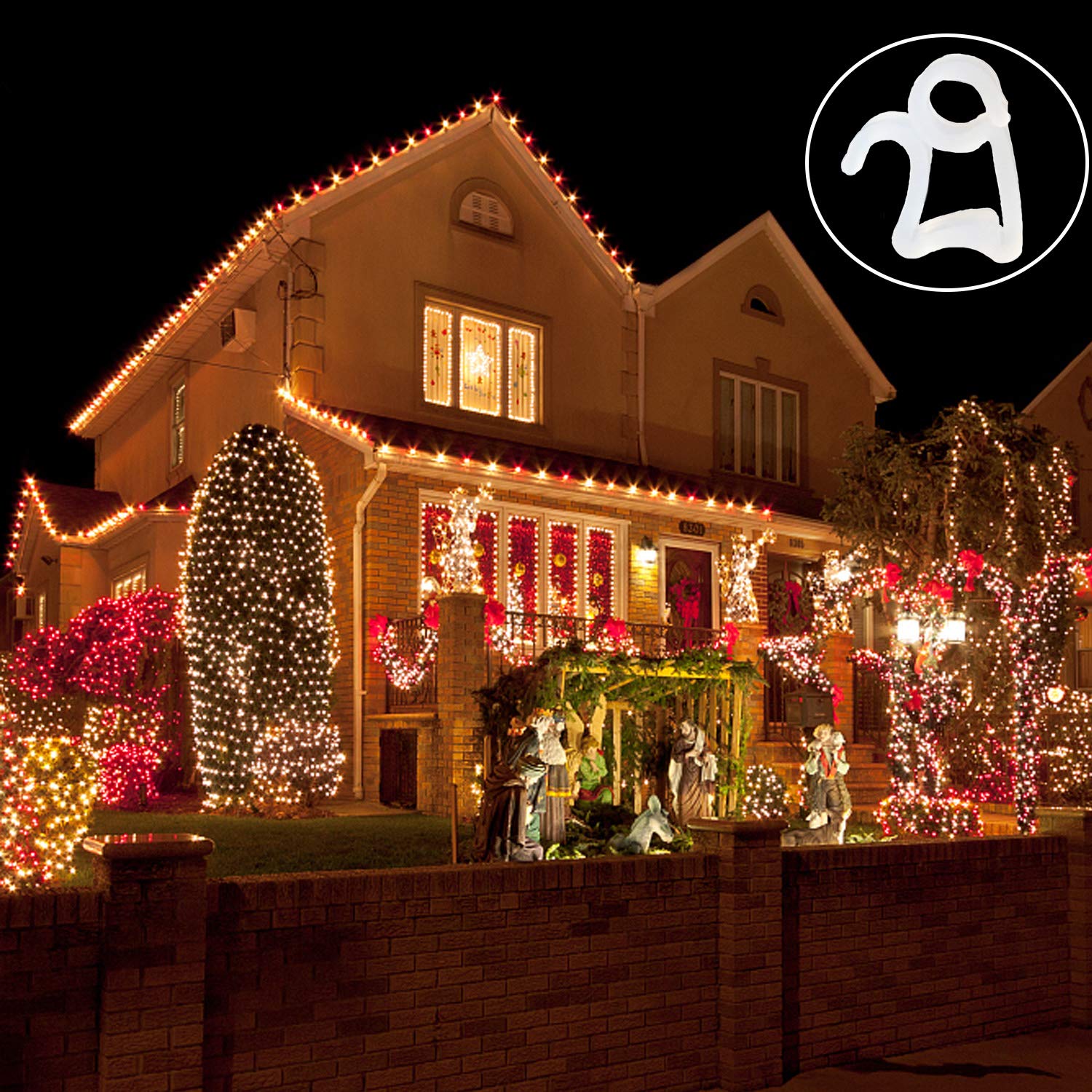 200-Pack Easter Light Clips - Universal Gutter Hooks for Outdoor String Lights - Durable Command Strips for Holiday & Party Decorations - Perfect for Easter, Christmas, and Outdoor Lighting Displays