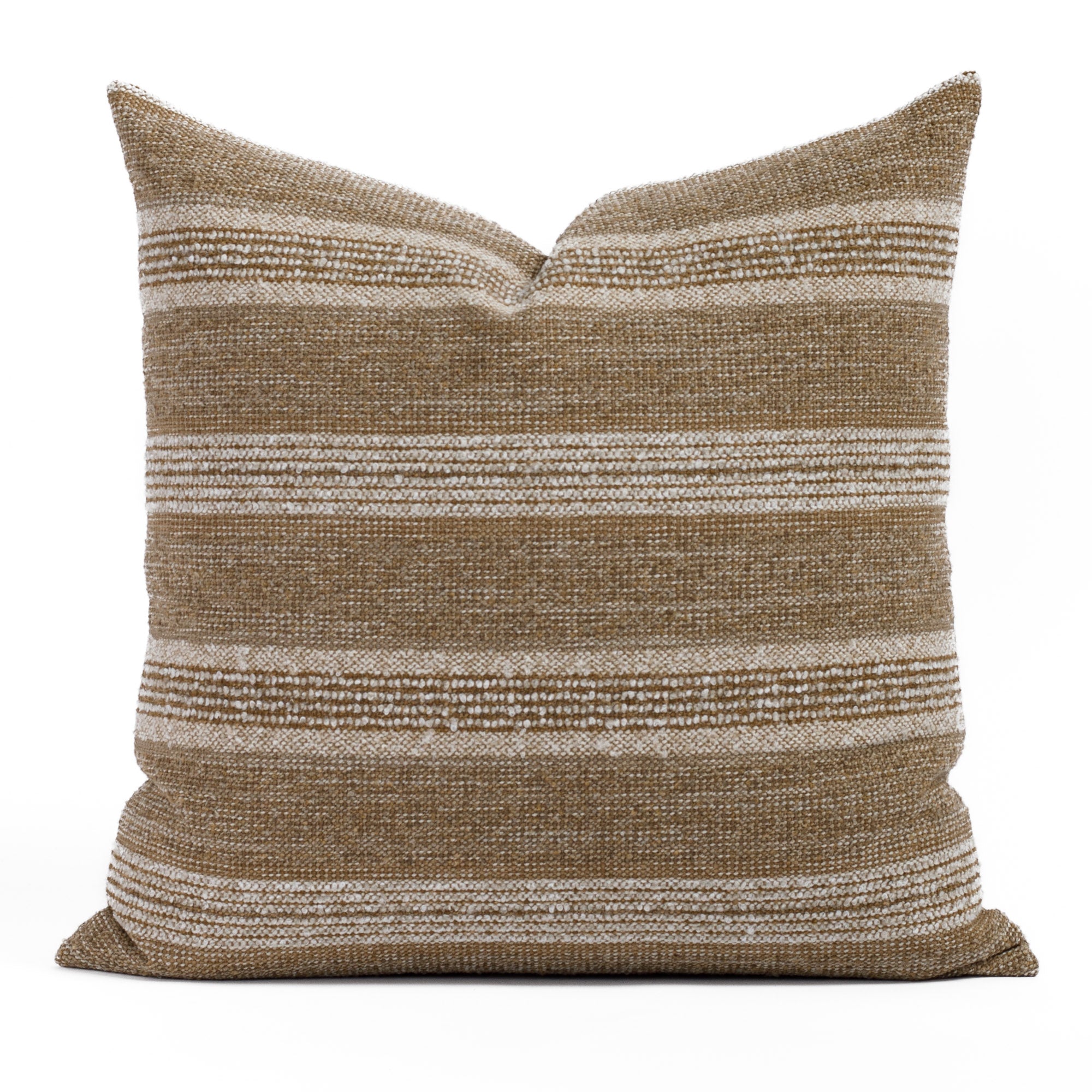 Acadia Stripe 22x22 Decorative Throw Pillow Cover in Cinnamon - Perfect for Sofa, Bed & Home Decor