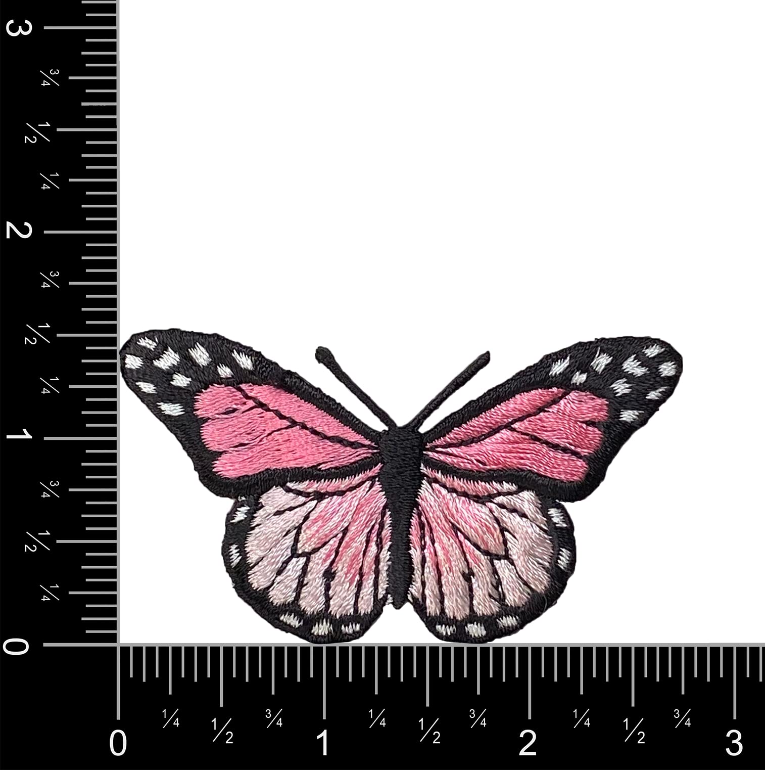 Butterfly Iron On Patch - Pink Embroidered Sewing Applique for DIY Clothing, Bags & Hats - Perfect for Customizing Jackets, Backpacks & Denim