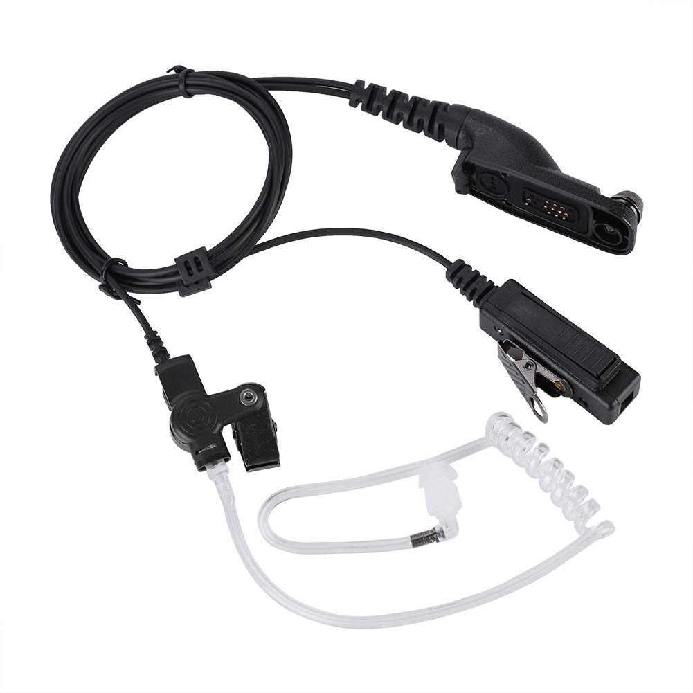 Black ABS Air Tube Earpiece Headset with Microphone - Secure Communication Device for Bodyguards, HAM Radio Enthusiasts & Security Professionals | Ideal for Covert Operations, Event Security & Two-Way Radio Use