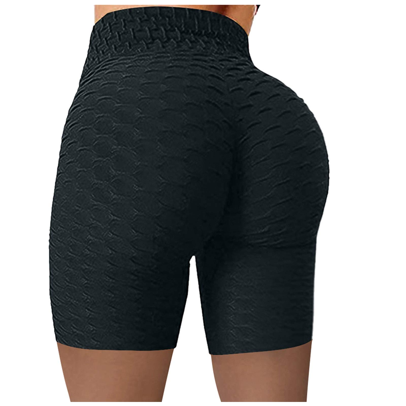 Ysoea High Waist Yoga Shorts for Women - Butt Lifting Tummy Control Workout Leggings with Ruched Textured Design | Perfect for Running, Gym, Cycling & Lounge Wear