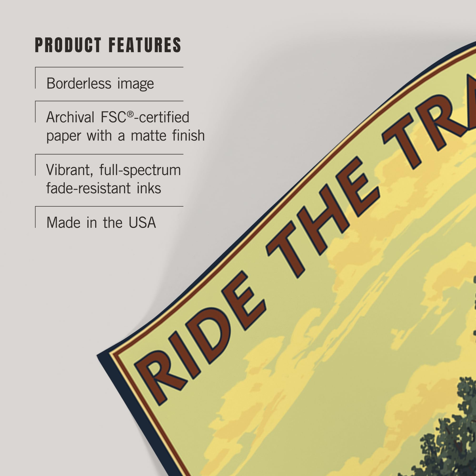 Lantern Press 16x24 Inch Giclee Art Print - Vermont Bicycle Scene Wall Decor | Premium Canvas Painting for Living Room, Bedroom & Office