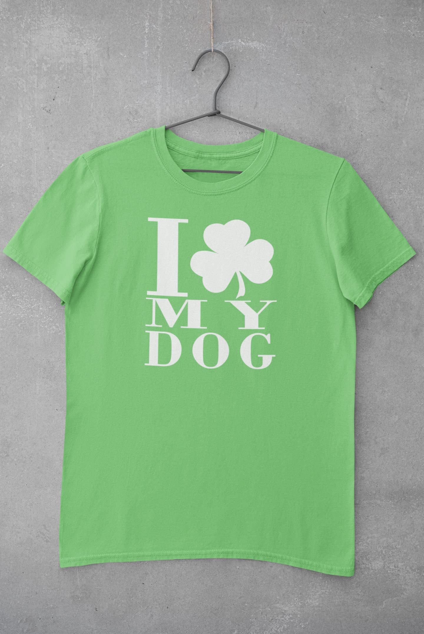 St. Patrick's Day Shamrock Love My Dog Irish Green T-Shirt for Adults | Fun Pet Lover Apparel for Irish Festivals & Dog Walks