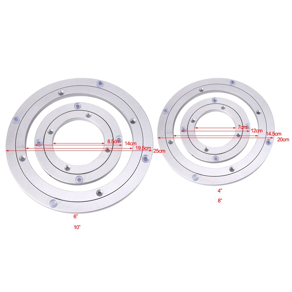 Heavy Duty Aluminum Alloy 360° Rotating Turntable - 4 Inch Round Swivel Plate for Dining Tables, Trade Shows, Kaleidoscope Displays & Smooth Tabletop Serving - Durable Bearing Mechanism for Home & Commercial Use