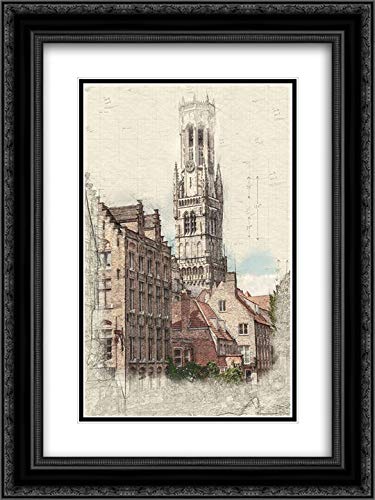 Black Ornate Wood Frame with Double Matting