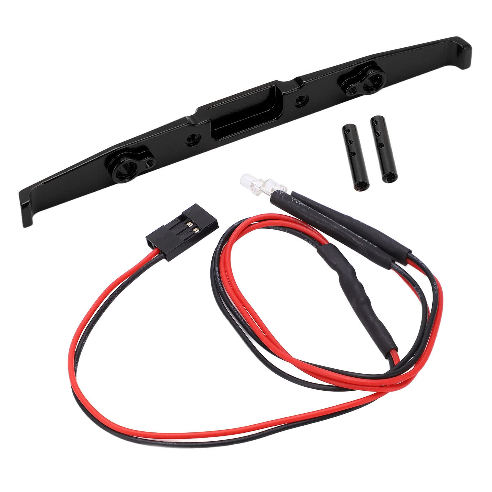 **Geriop Lightweight Aluminum Alloy Front Bumper with LED Light for Axial SCX24 AXI00001 RC Car - Off-Road, Crawling & Trail Adventures (Black)**