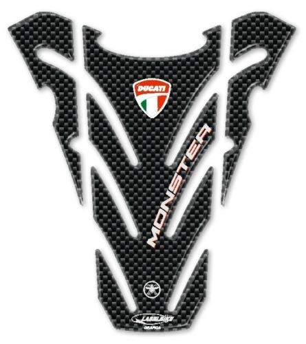 LabelBike 3D Resin Gel Carbon Tank Pad Protector - Compatible with Ducati Monster 696 Motorcycles - Durable Scratch Protection for Fuel Tank - Perfect for Motorcycle Enthusiasts & Custom Bike Builders