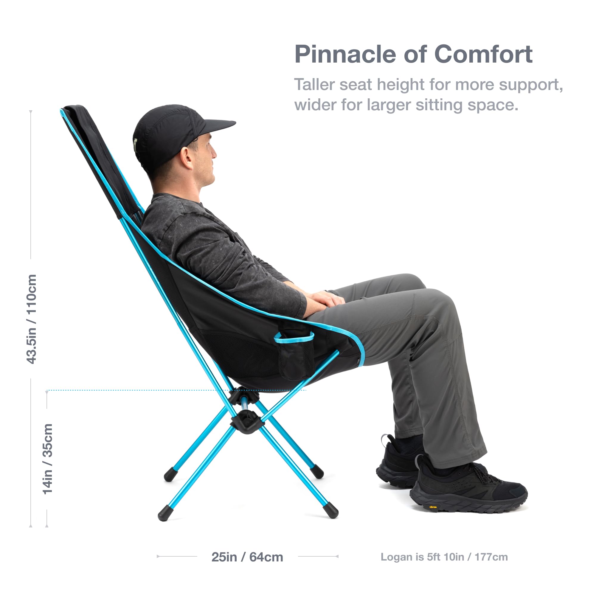 Helinox Savanna Chair - Lightweight, Portable Camping Chair with Ergonomic Design for Ultimate Comfort (Black) | Perfect for Outdoor Adventures, Beach Trips, and Backyard Relaxation