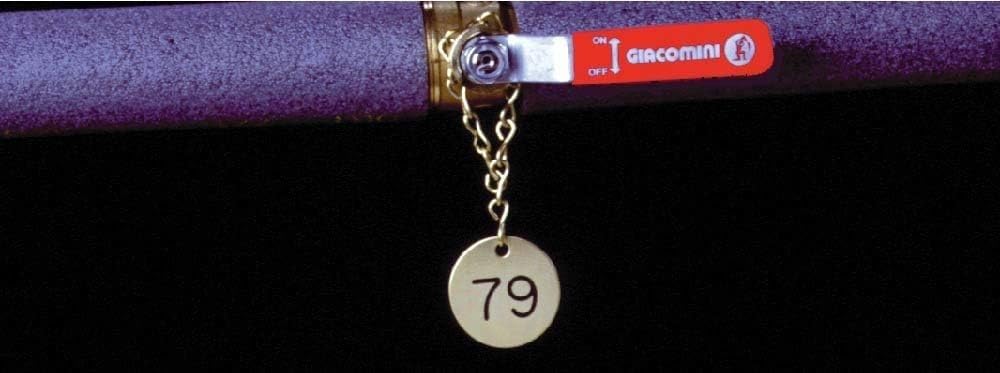 ACCUFORM NMC Valve Tags, Numbered 26-50, .040 Inch Thickness (SBT50) - Ideal for Industrial Equipment Labeling and Safety Identification