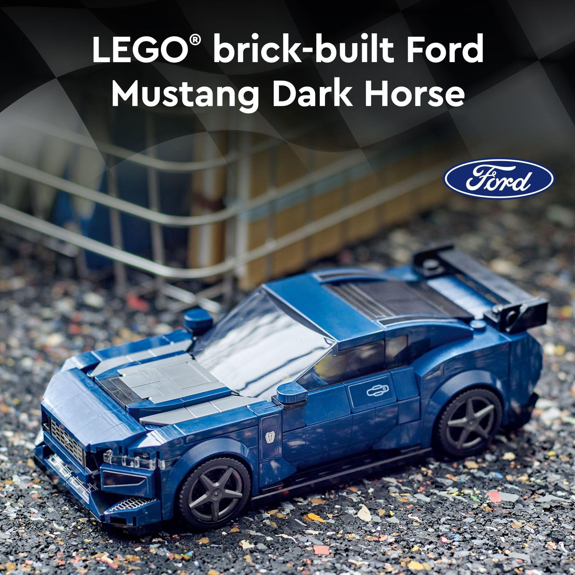 **LEGO Speed Champions Ford Mustang Dark Horse Sports Car Toy Set – Buildable Blue Mustang Model for Kids Ages 9+ (76920) – Perfect Gift for Boys & Girls, Great for Racing Play & Display**