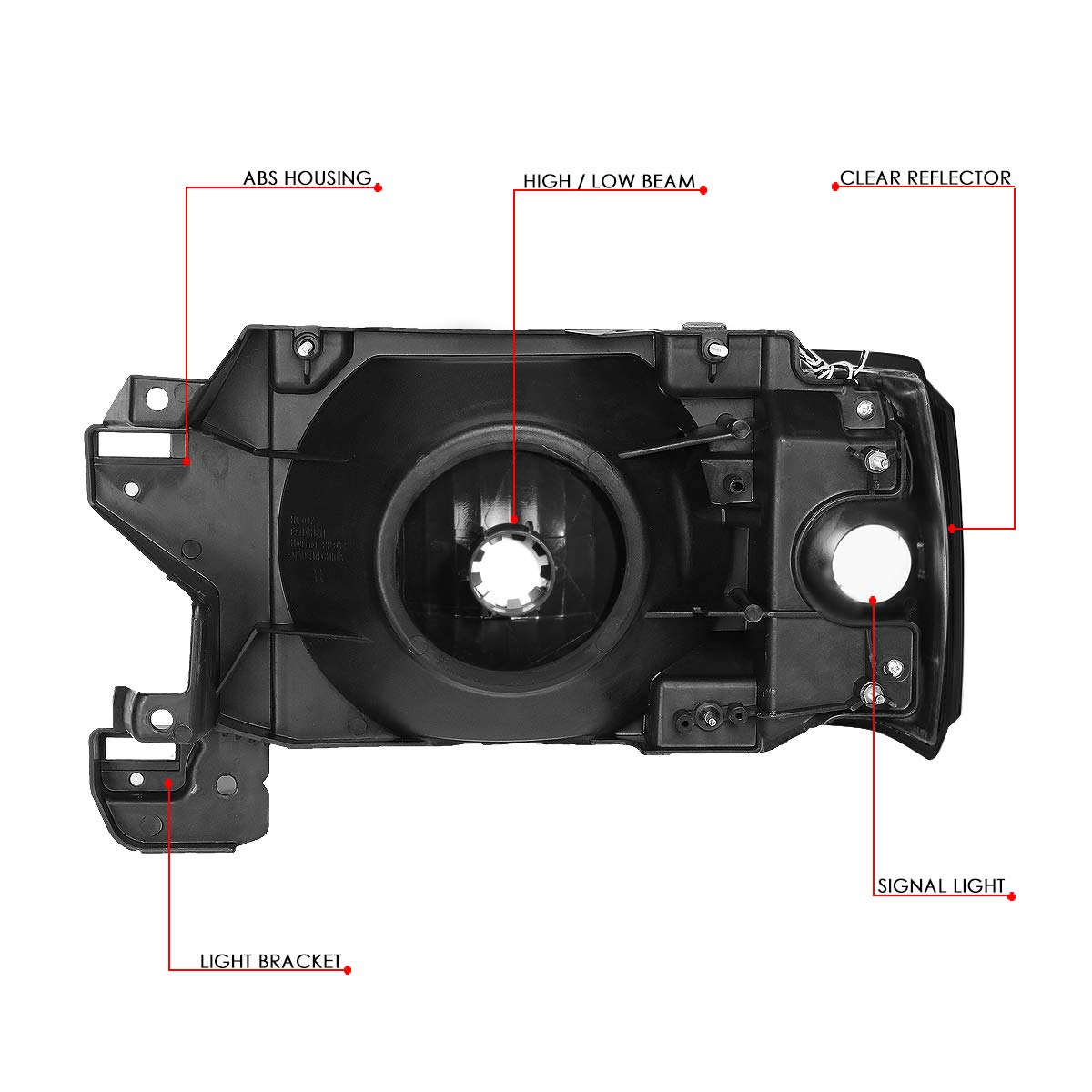 Auto Dynasty LED DRL Tinted Housing Clear Corner Projector Headlight with Bumper Lamps & Tool Kit - Compatible with Ford F150 F250 F350 & Bronco 1987-1991 Models | Upgrade Truck Lighting for Off-Road & Night Driving