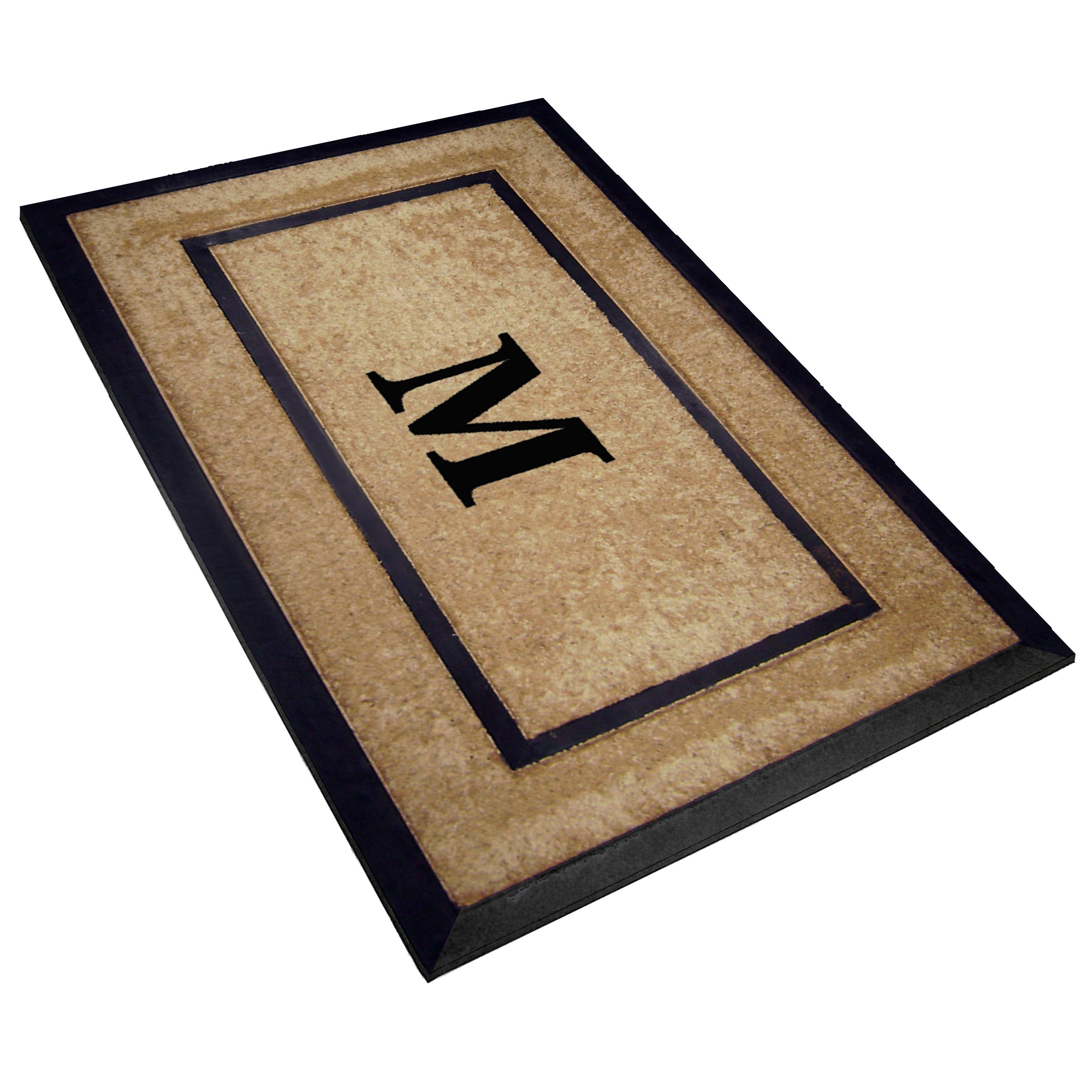 Premium Monogrammed M Coir Rubber Border Doormat - 30