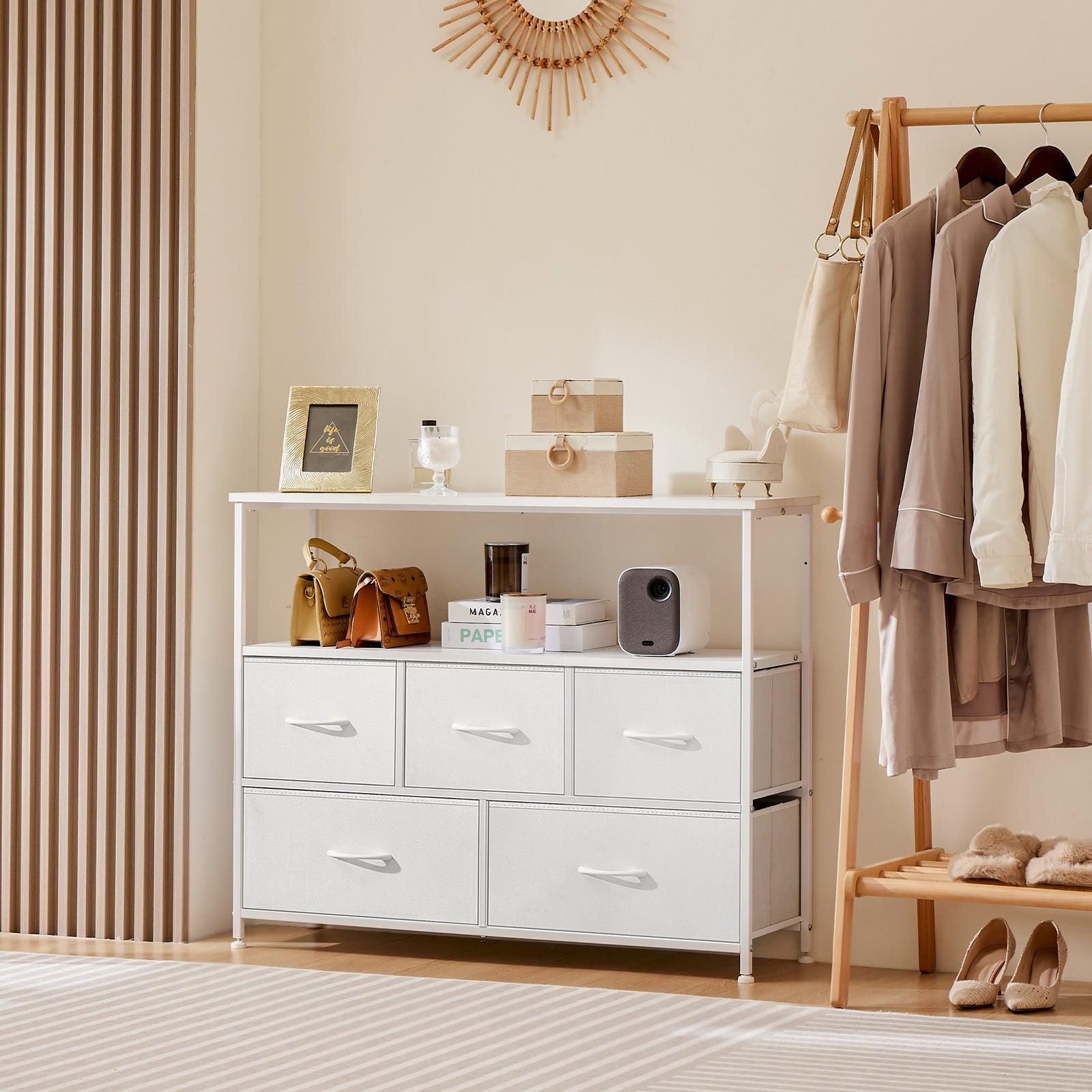 5-Drawer Fabric Dresser with Metal Frame - Bedroom Chest of Drawers for Closet Organization | Perfect for Small Spaces, Dorm Rooms & Apartment Storage