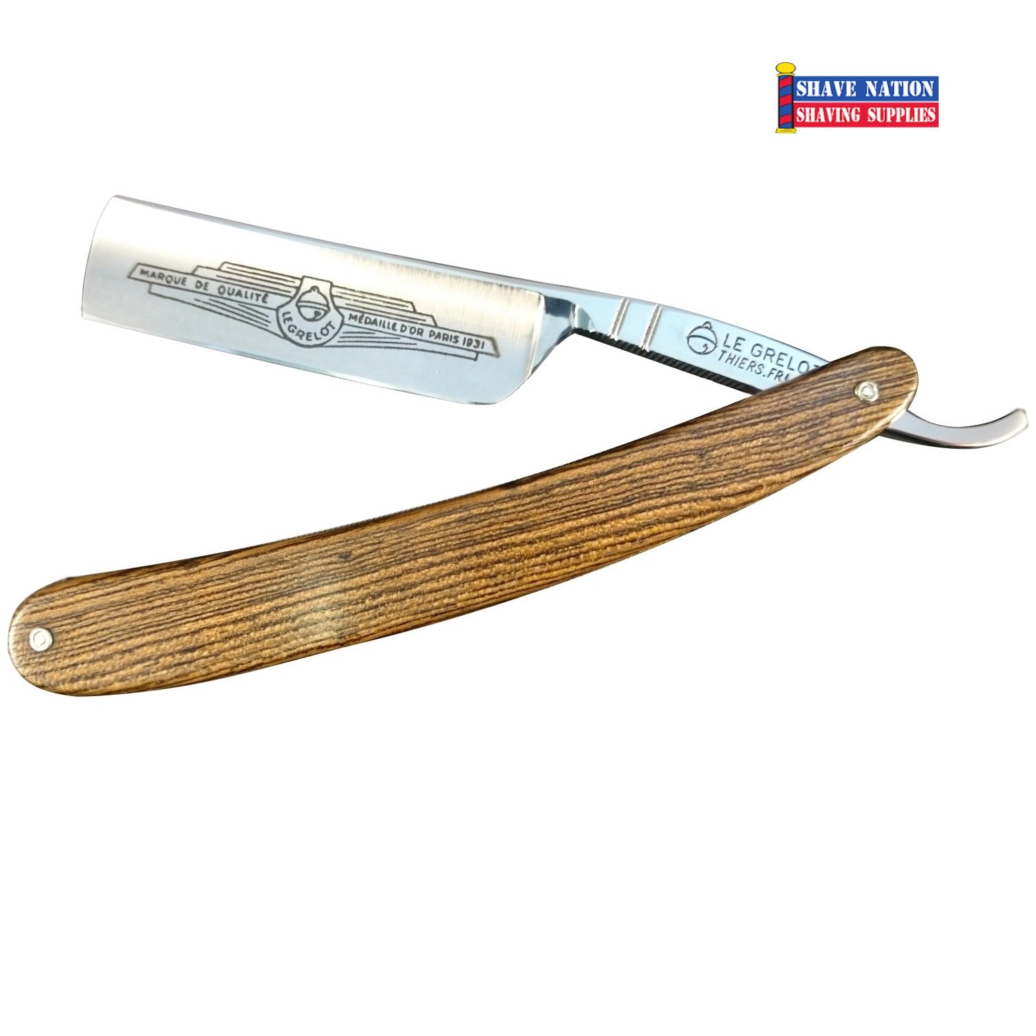 Thiers Issard Le Grelot 6/8 Straight Razor with Bocote Wood Handle - Premium Barber Shaving Tool for Professional Grooming & Classic Wet Shaving at Home