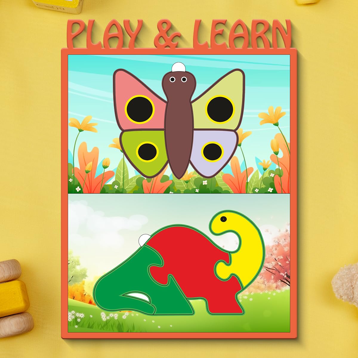 Premium Wooden Animal Mind Puzzle Game - 12x18 Inch Brain Teaser for Kids & Adults | Educational Toy, Stress Relief & Family Fun Activity