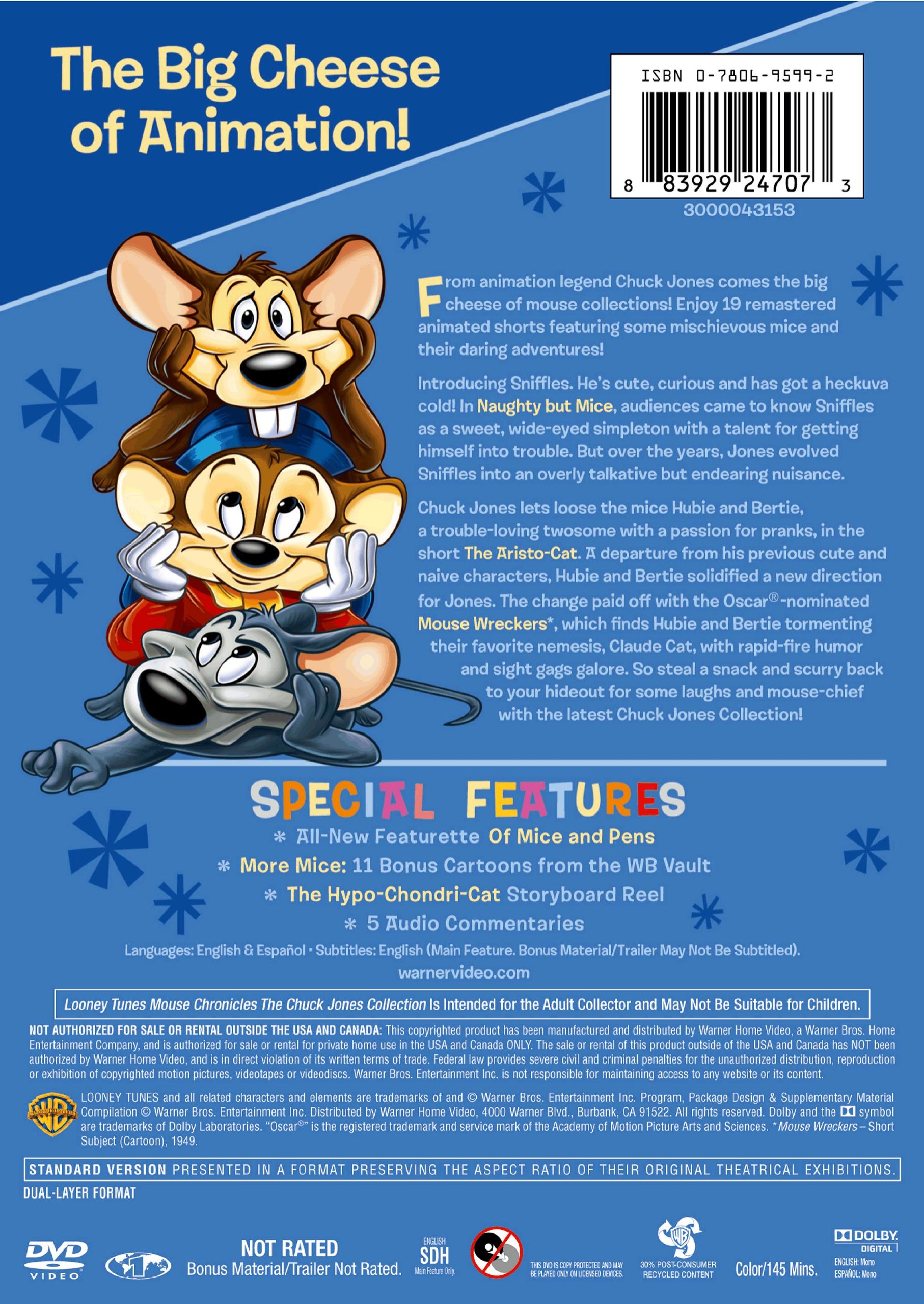 Looney Tunes Mouse Chronicles: Chuck Jones Collection - Classic Cartoon DVD Set for Kids & Adults - Perfect for Family Movie Nights & Animation Enthusiasts