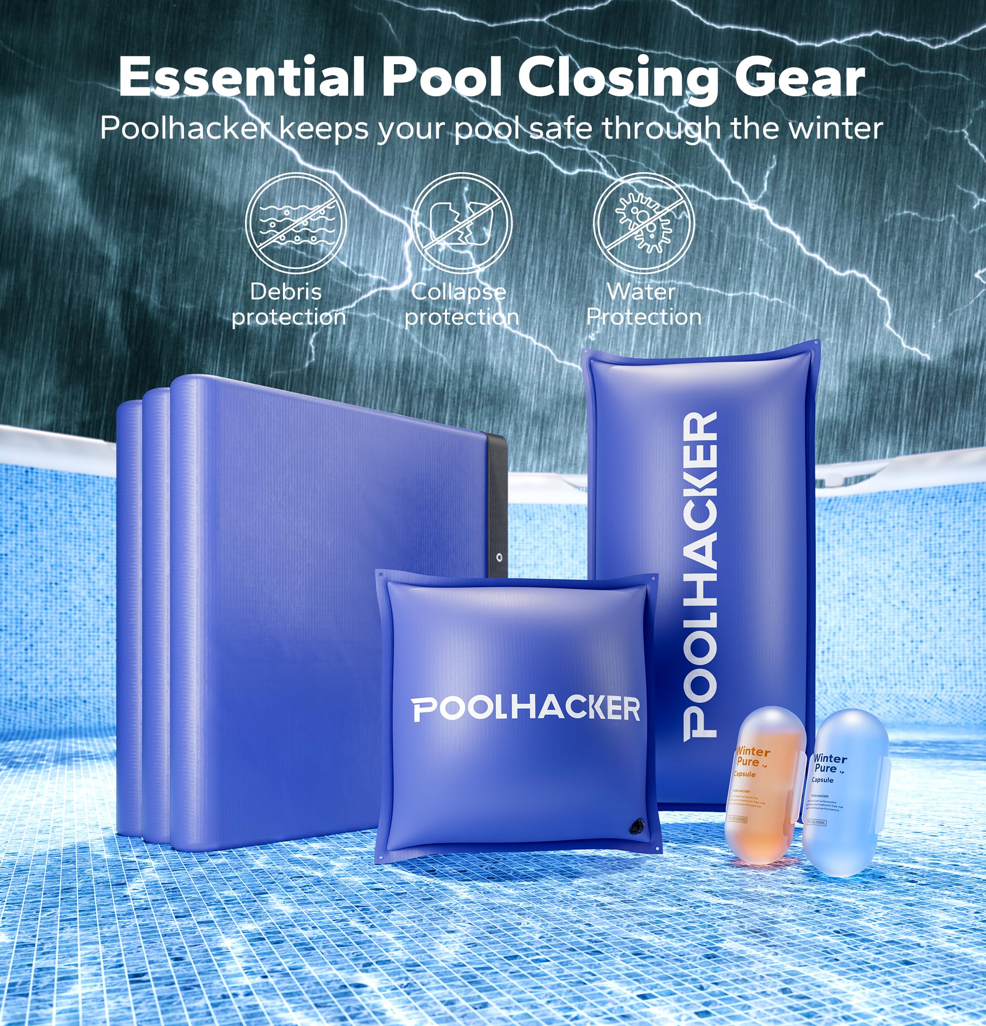 2024 Upgraded 28 ft Round Winter Pool Cover for Above Ground Pools - Heavy Duty 420D Extra Thick Material with 4ft Overlap, Includes Winch & Cable - Perfect for Winter Protection and Seasonal Pool Maintenance